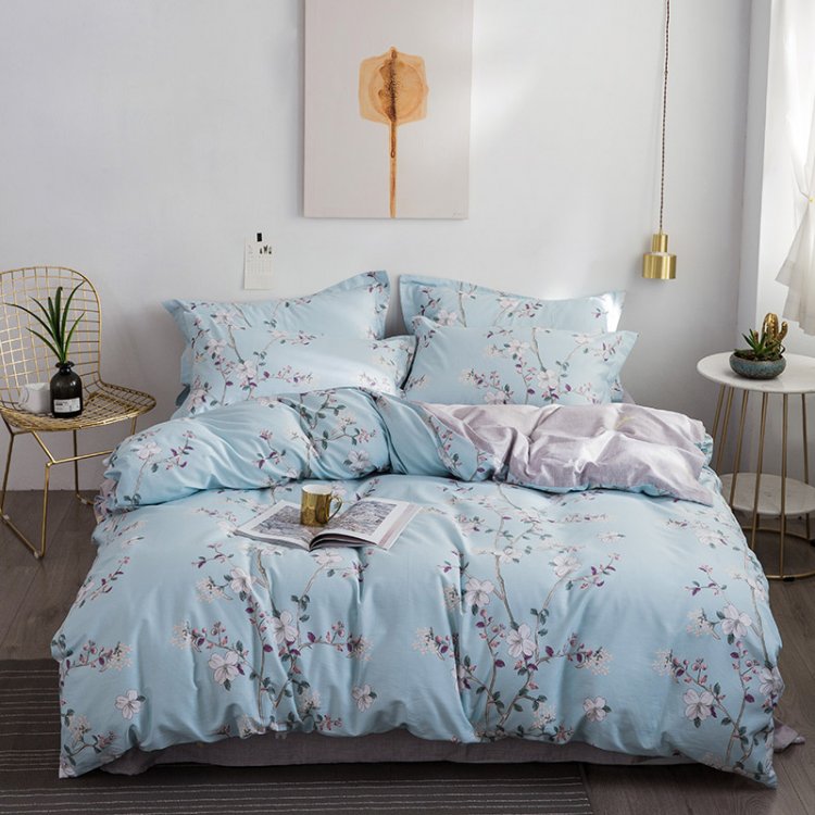 花雨伞 全棉印花四件套-牡丹唇影（兰)