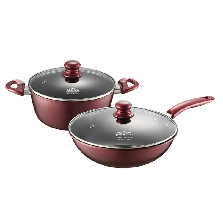 德世朗 乐炫精铁不粘锅两件套  DFS-TZ106A