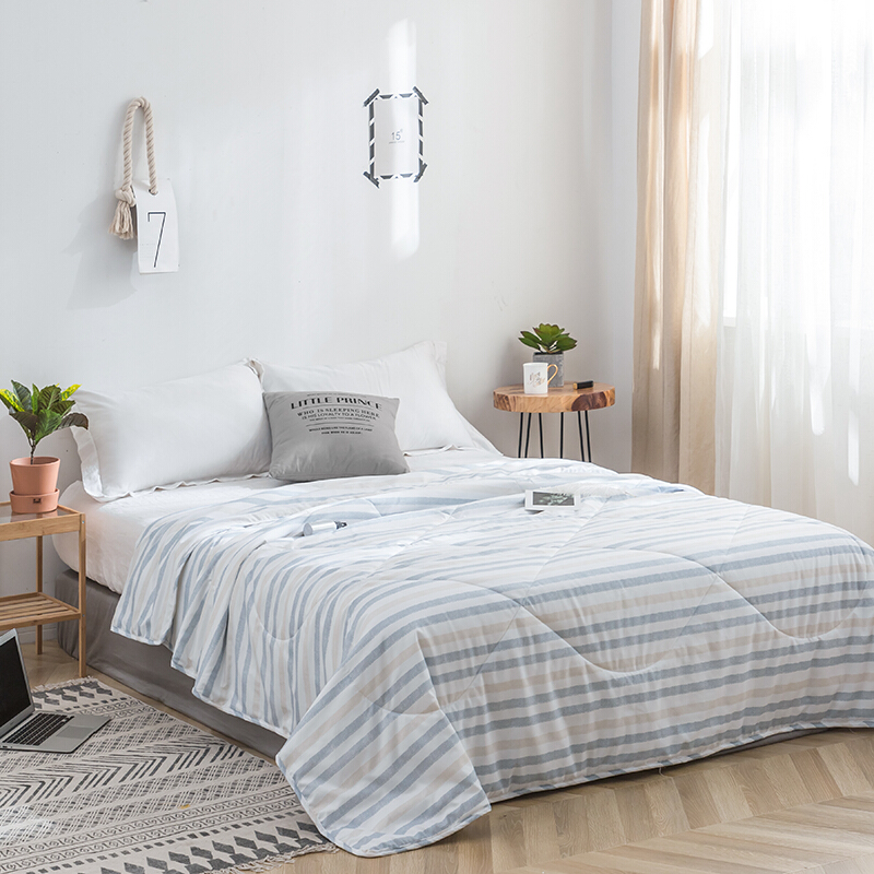 佳佰 空调被夏凉被 条纹夏被被子被芯  双色条纹 200*230