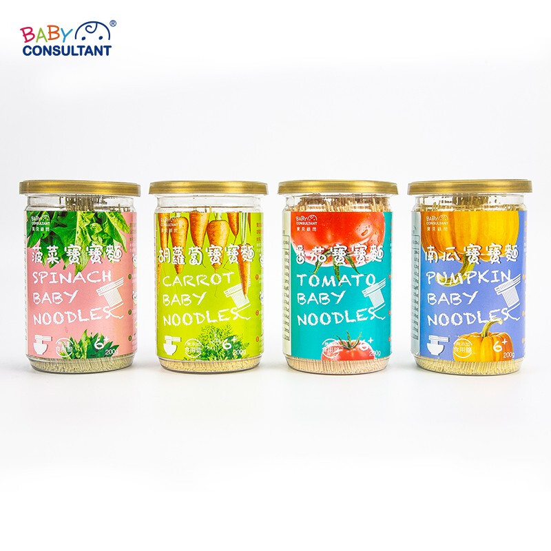 宝贝顾问 营养蔬菜婴儿菠菜面条 200g*6罐
