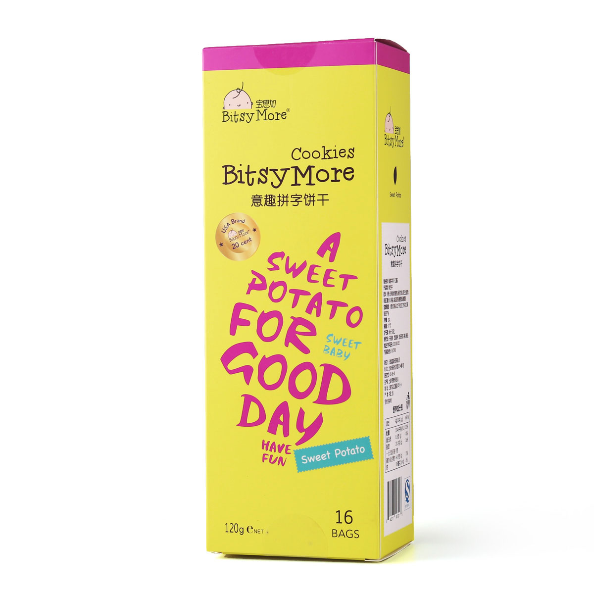 宝思加 意趣拼字饼干（红薯味）120g*6盒