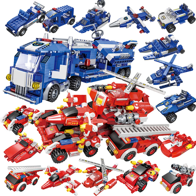 儿童玩具积木拼装模型组装男孩子智力拼图小颗粒塑料拼插