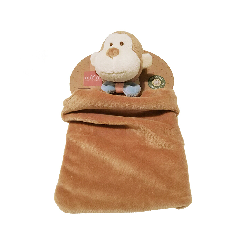 miYim 新生儿有机棉安抚巾  猴子（棕色）