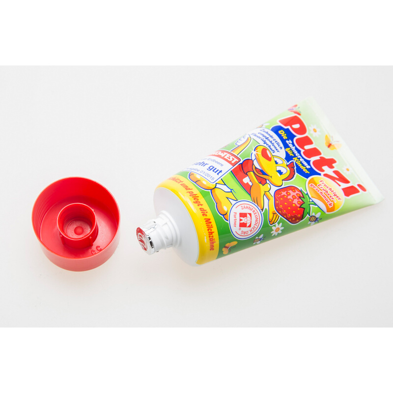 德国宝儿滋putzi 儿童可吞食牙膏50ml 草莓味