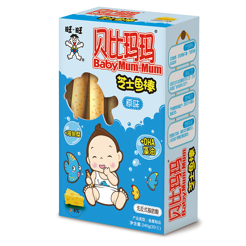 贝比玛玛 芝士鱼肠240g*12盒